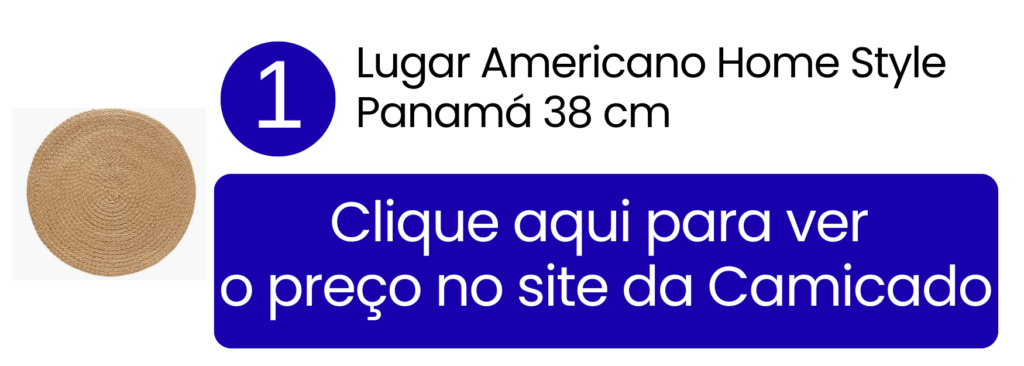 Lugar americano redondo modelo Home Style Panamá de 38 cm disponível na Camicado.