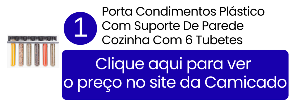 Porta-condimentos de parede com 6 tubetes da Forma disponível para compra na Camicado.