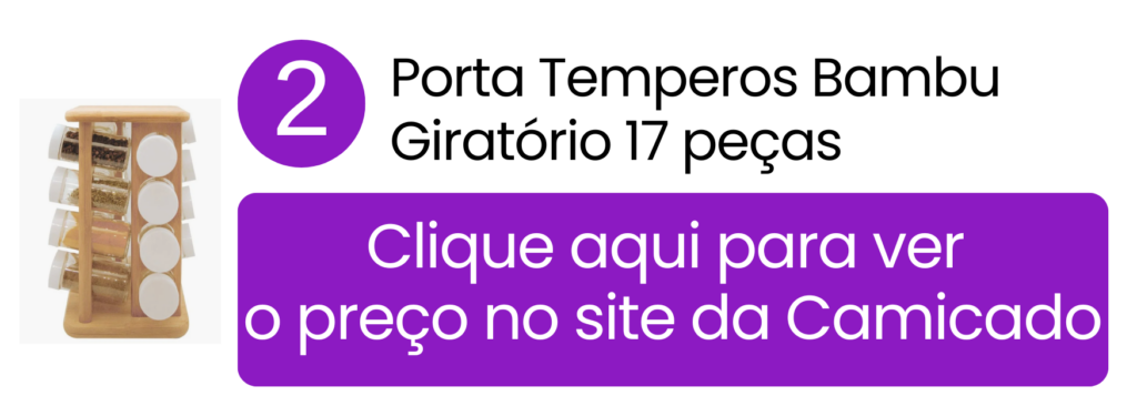 Conjunto decorativo de porta-temperos giratório em bambu com 17 peças na Camicado.