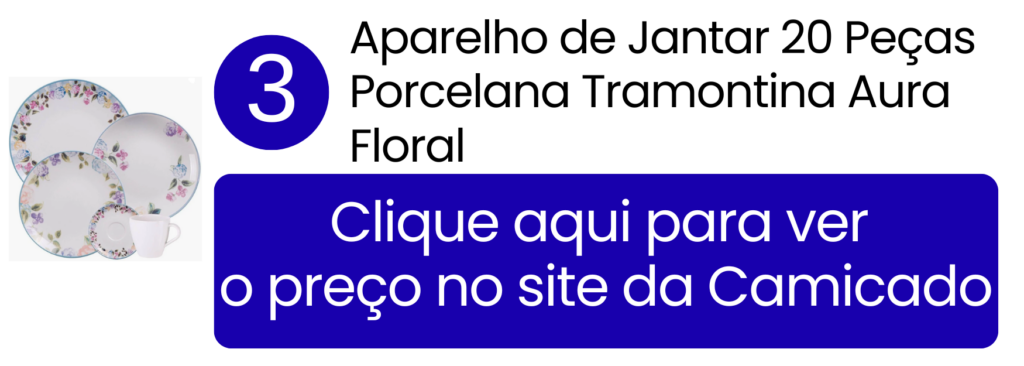 Mesa posta romântica decorada com o conjunto de porcelana Tramontina Aura Floral.