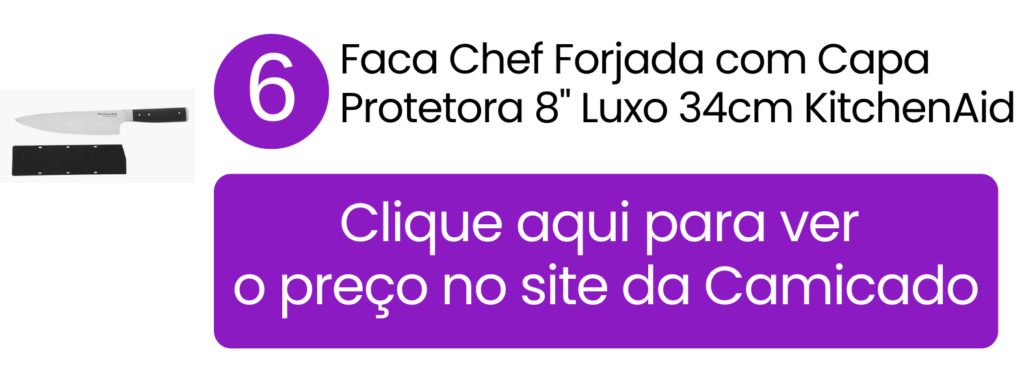 Presenteie com extrema elegância comprando a faca chef forjada de 8 polegadas da KitchenAid no site da Camicado.