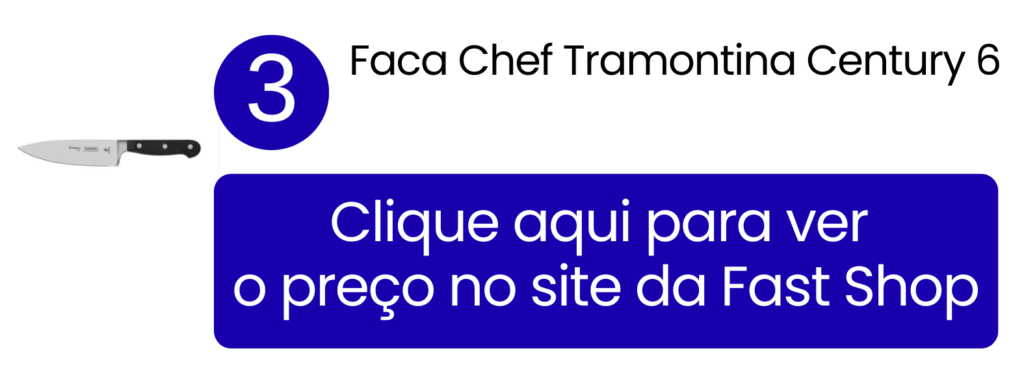 Imagem de destaque da faca chef compacta Tramontina Century de 6 polegadas, ideal para iniciantes e cortes que exigem controle.