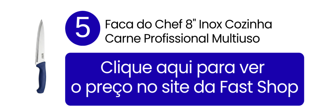 Garanta versatilidade total na cozinha comprando a faca do chef em inox multiuso de 8 polegadas na Fast Shop.