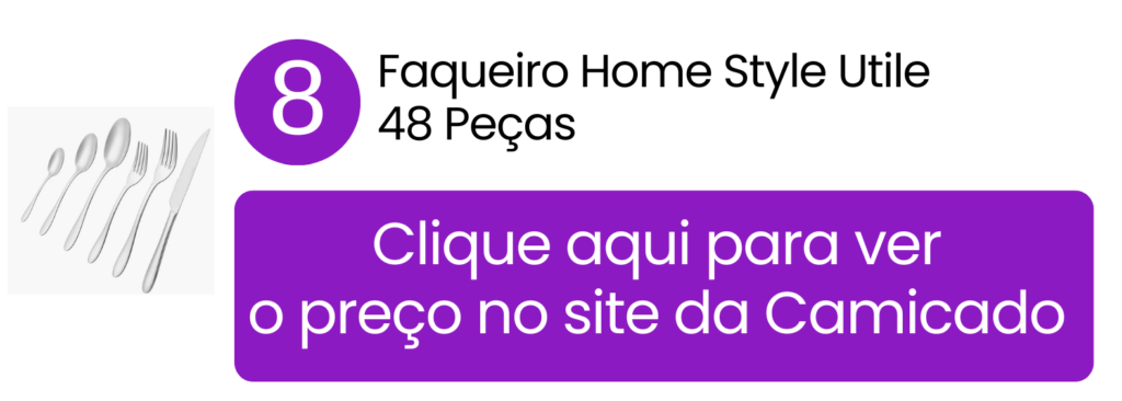 Organize as refeições em família adquirindo o espaçoso faqueiro Home Style Utile de 48 peças na Camicado.
