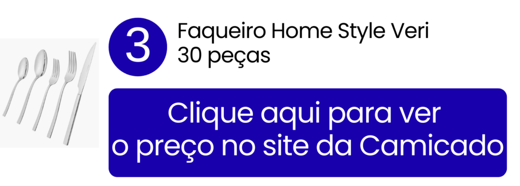 Renove seus talheres com o elegante faqueiro Home Style Veri de 30 peças disponível na Camicado.