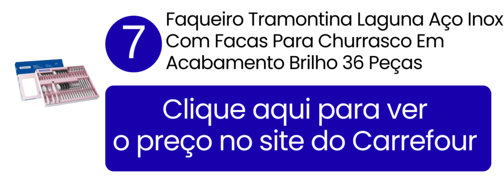 Leve elegância para a mesa com o faqueiro Tramontina Laguna de 36 peças com acabamento brilho, à venda no Carrefour.