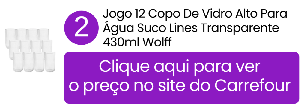 Imagem de destaque do conjunto com 12 copos Lines da Wolff, ideal para padronizar a mesa ao receber visitas.