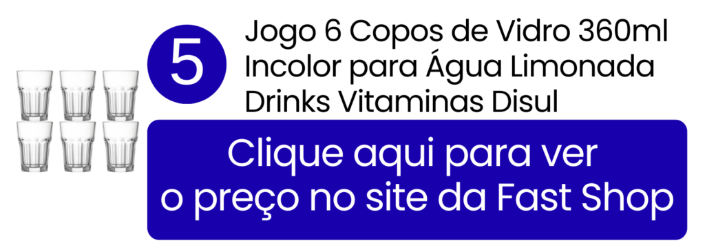 Imagem de destaque do versátil jogo de copos incolor da Disul para servir água e drinks variados.