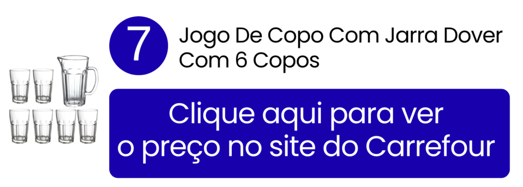 Adquira o funcional jogo de copos com jarra Dover diretamente no Carrefour.