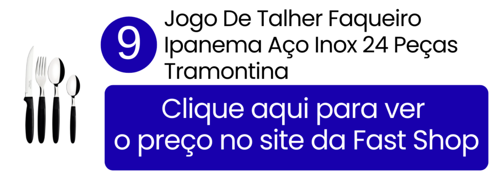 Adquira o moderno faqueiro Tramontina Ipanema de 24 peças com cabo preto pelo site da Fast Shop.