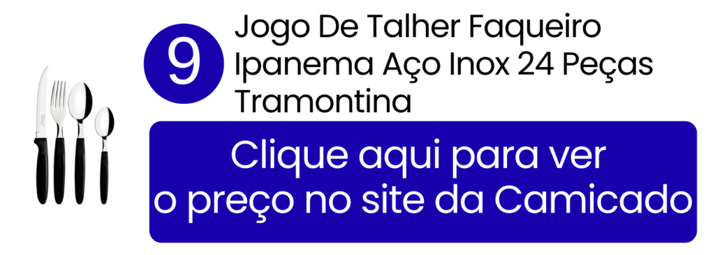 Visite a Camicado para garantir o seu faqueiro Ipanema em aço inox da Tramontina para refeições casuais.
