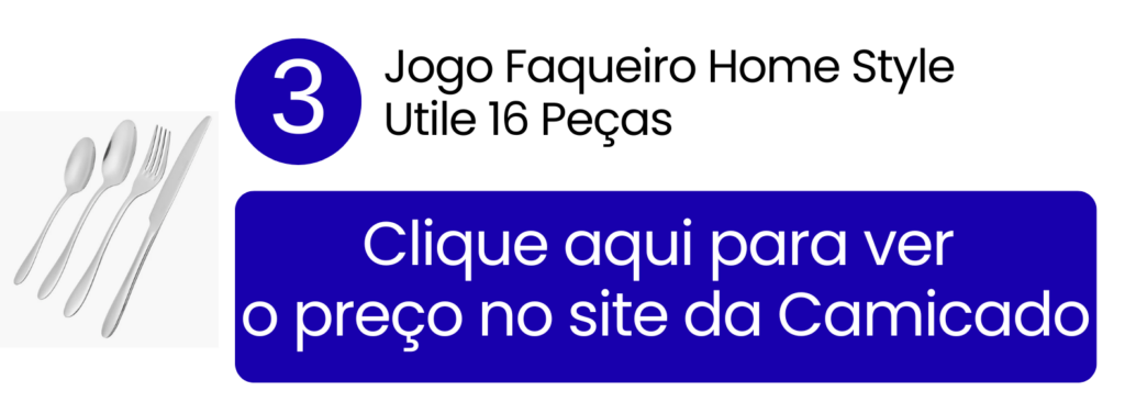 Imagem de destaque do compacto jogo de faqueiro Home Style Utile de 16 peças, a solução essencial e econômica para quem mora sozinho.