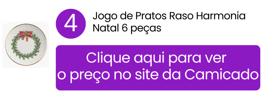 Composição festiva montada para a ceia com os pratos decorados Harmonia Natal.