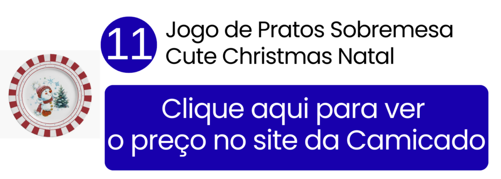 Pratos de sobremesa Alleanza Cute Christmas com decoração lúdica para o fim de ano.