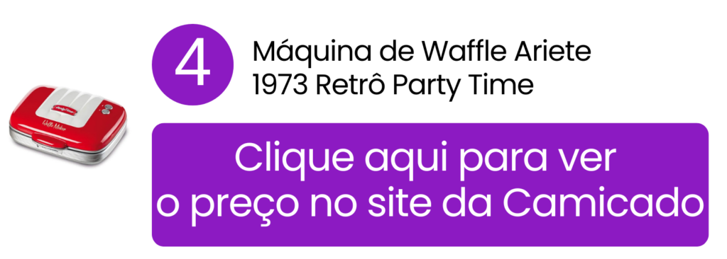 Visite a Camicado e compre a elegante máquina de waffle Ariete 1973 da linha Party Time para presentear.