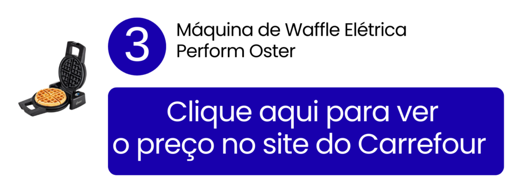 Imagem de destaque da maquina de waffle Perform Oster com chapa antiaderente disponivel no Carrefour.