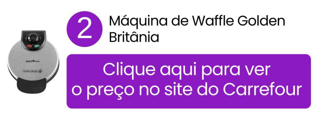Imagem de destaque da maquina de waffle Golden Britania com visual dourado disponivel no Carrefour.