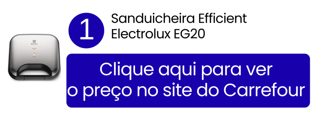 Garanta praticidade no café da manhã comprando a sanduicheira Electrolux EG20 no Carrefour.