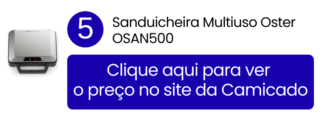 Compre a sofisticada sanduicheira Oster de 1000W acessando o catálogo da Camicado.