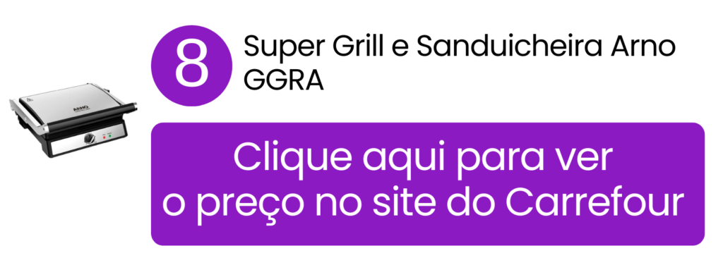 Prepare refeições completas adquirindo o Super Grill e sanduicheira Arno GGRA no Carrefour.