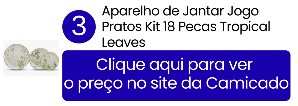 Pratos Tropical Leaves decorados com folhagens verdes perfeitos para refeições na área gourmet.