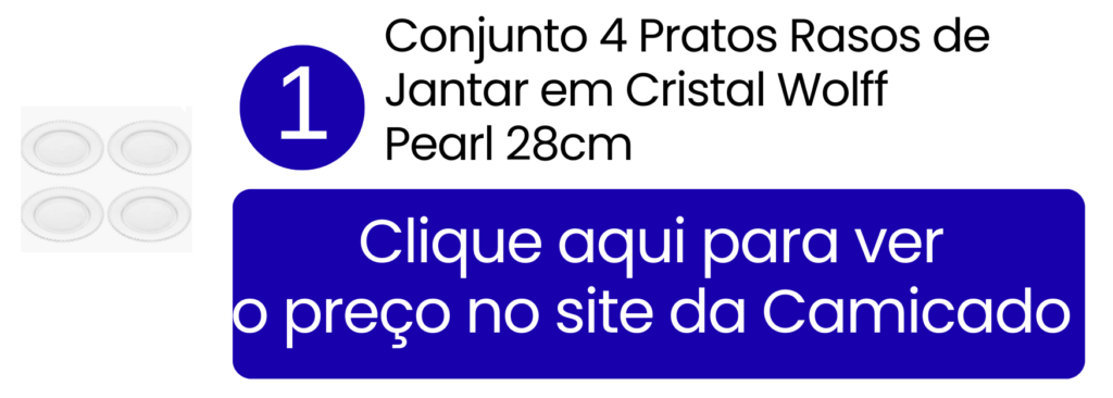 Comprar conjunto de pratos em cristal Wolff Pearl na Camicado.