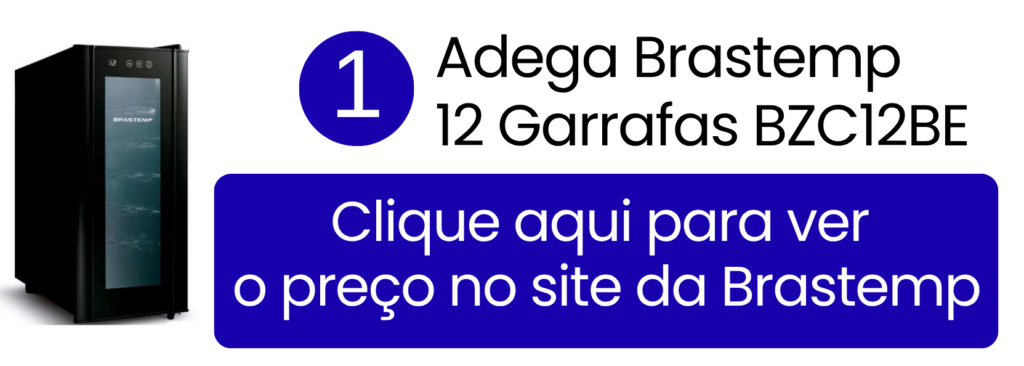 Adega climatizada Brastemp para 12 garrafas exibida na loja oficial.