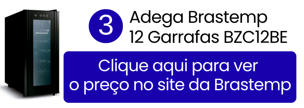 Adega de vinhos compacta Brastemp All Black com capacidade para 12 garrafas em exibição na loja oficial.