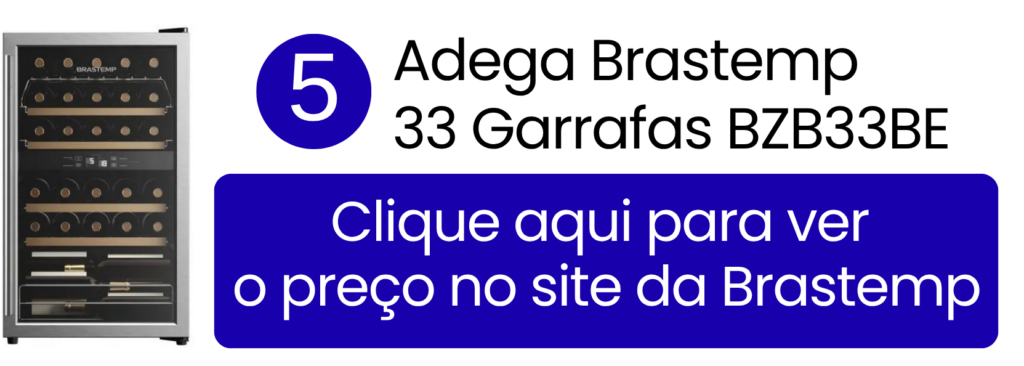 Adega climatizada Brastemp para 33 garrafas disponível para compra na loja oficial.