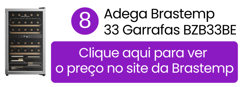 Adega de vinhos Brastemp com sistema Dual Zone para 33 garrafas apresentada na loja oficial.