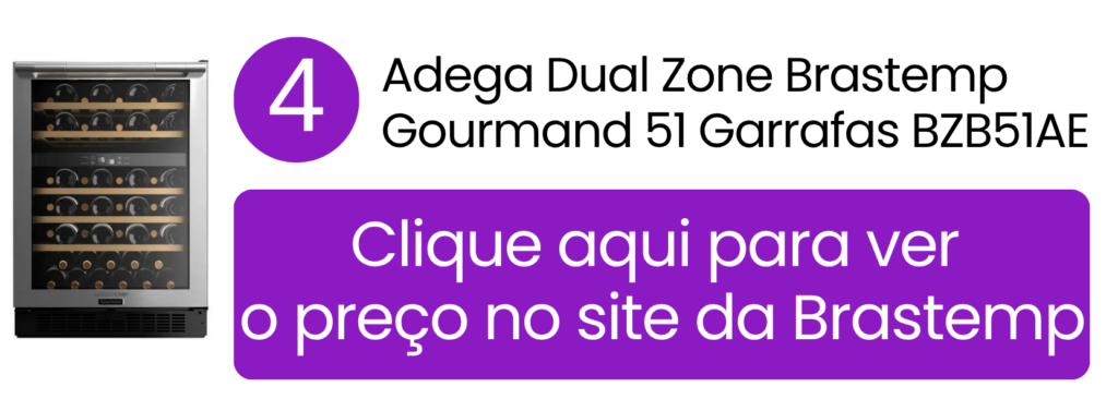 Adega de vinhos Brastemp Gourmand modelo BZB51AE em exibição na loja oficial.
