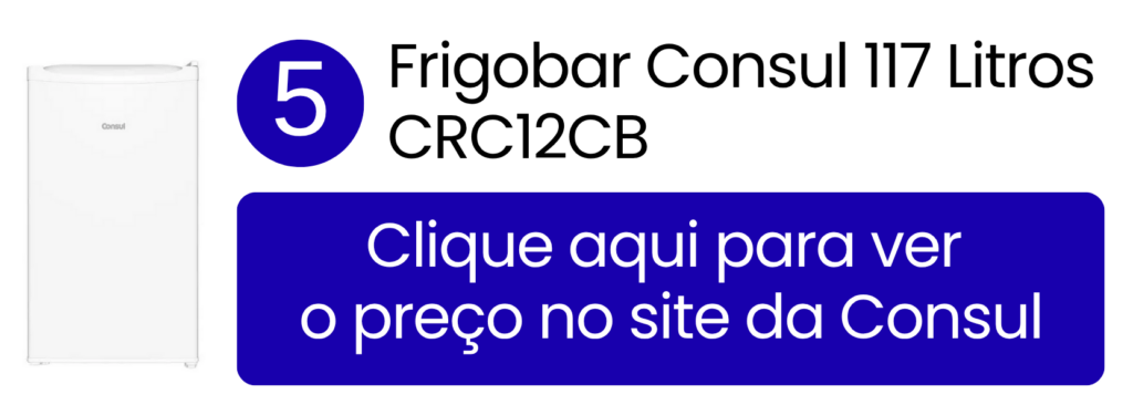 Frigobar Consul modelo CRC12CB de 117 litros com gaveta multiuso disponível na loja oficial da marca.